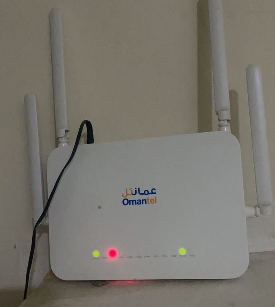Red light on modem ONT Salalah